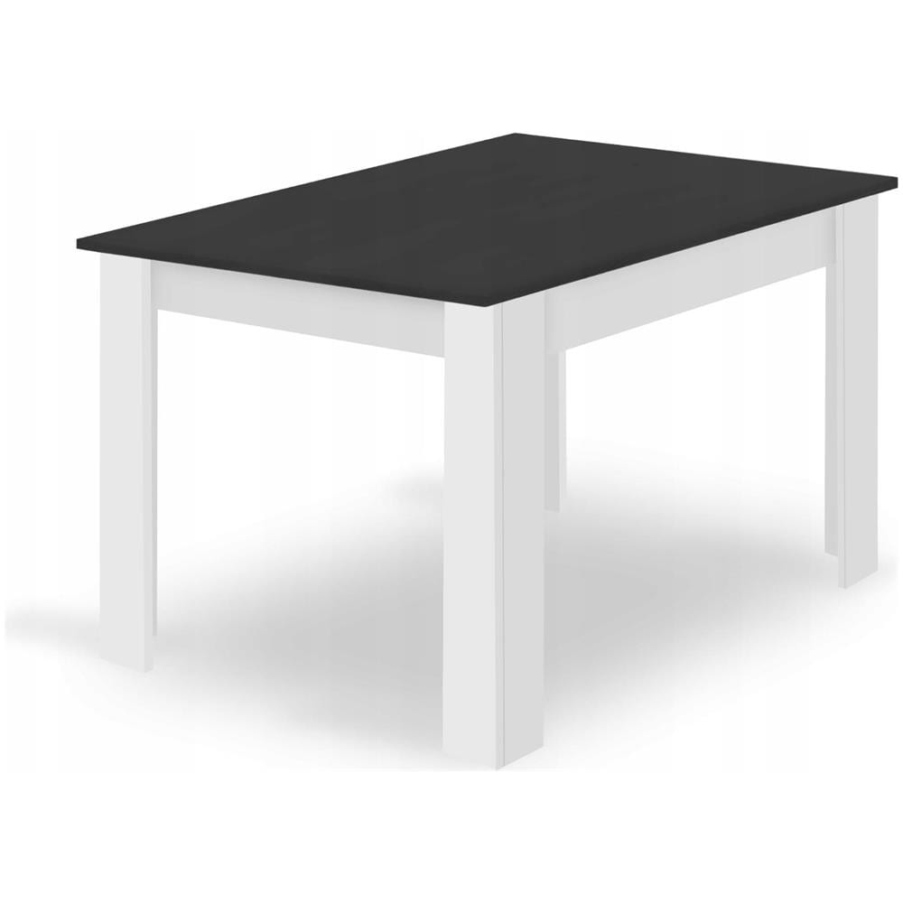 SET TAVOLO RETTANGOLARE 120X80 Nero Bianco + 4 Sedie Nere - Foto 10