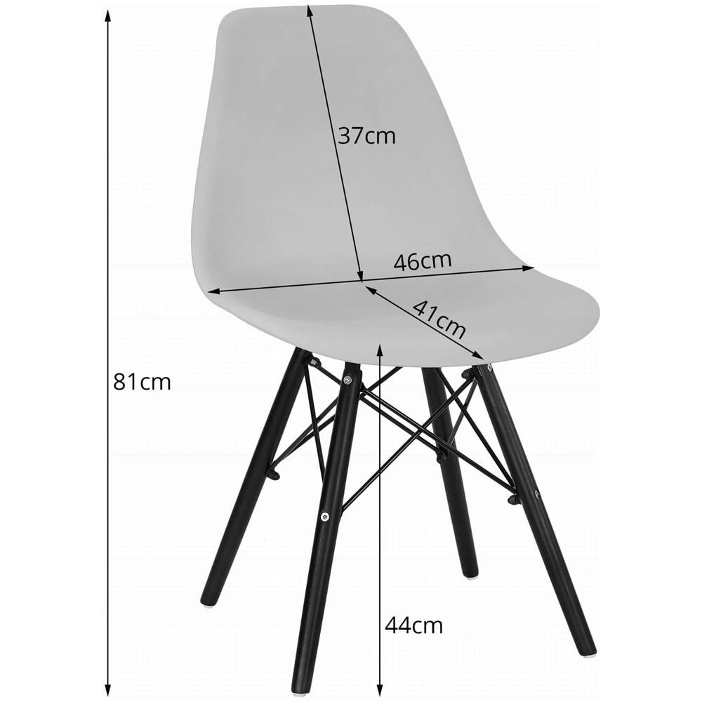 SET TAVOLO RETTANGOLARE 120X80 Nero Bianco + 4 Sedie Nere - Foto 2