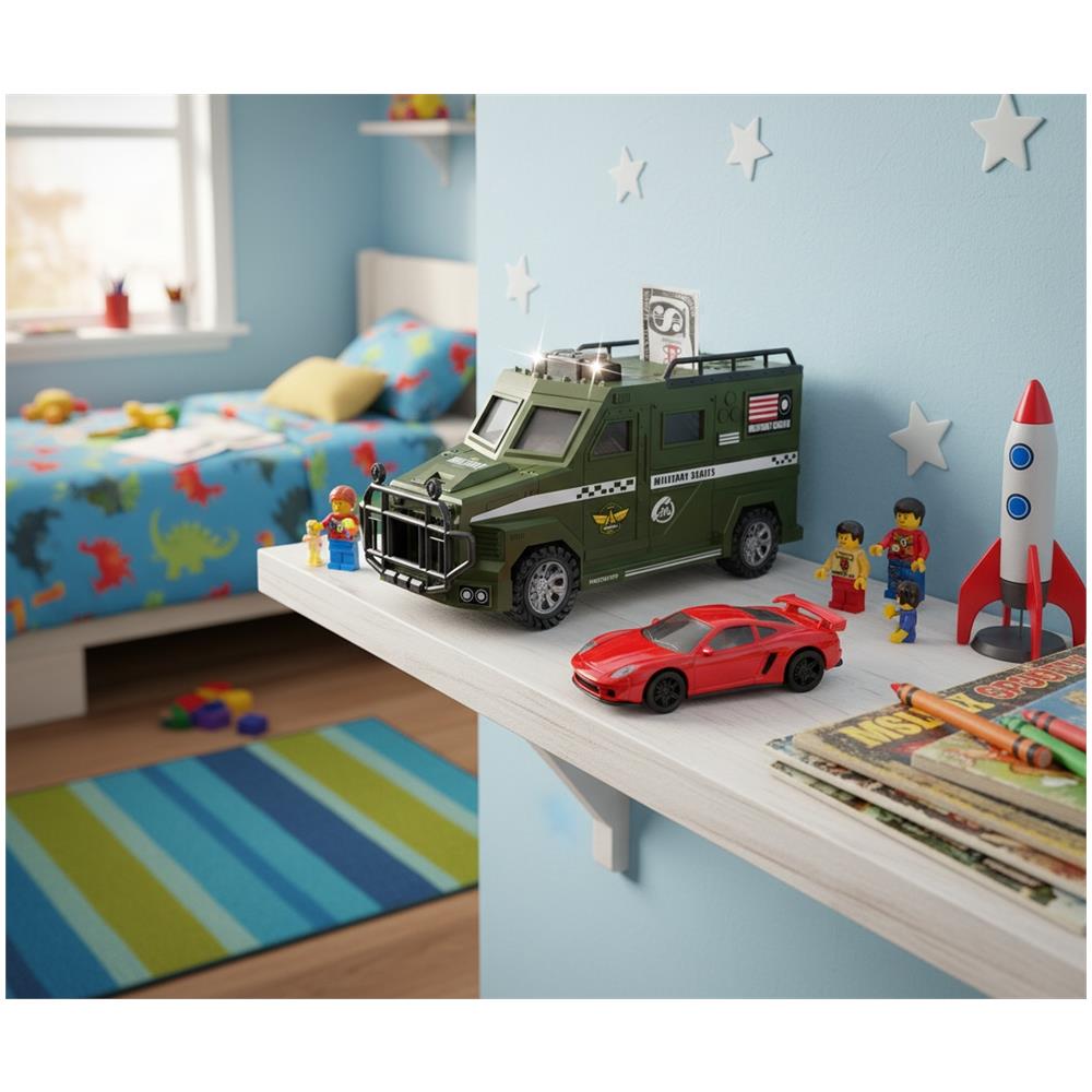 Salvadanaio auto camion tern SWAT luce suono banconote - Foto 2