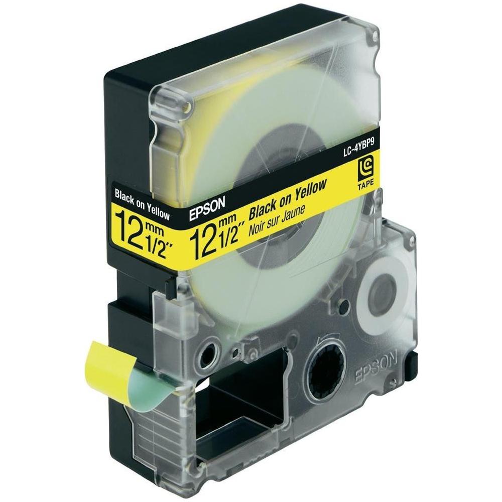 Nastro Lc-4ybp9 12mmx9mt Giallo Per Etichettatrice Epson Lw300 Lw400 Lw600 Lw700 Lw900 C53s625416 Nero Su Giallo Compatibile - Foto 1