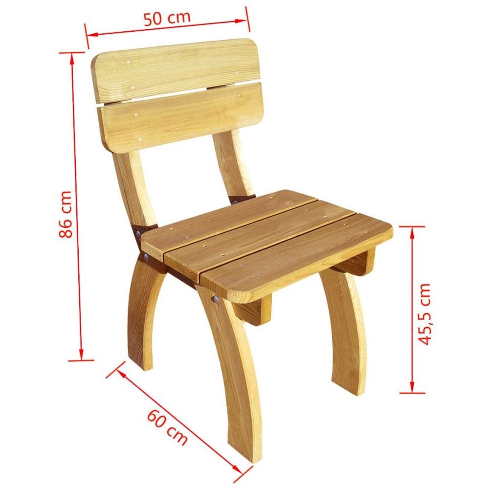 Sedie da Giardino 2 pz in Legno di Pino Impregnato - Foto 4