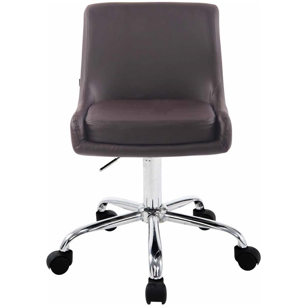 Sedia Sgabello da Lavoro con Ruote Club in Similpelle - Sedia Lavoro Studio Ambulatorio Estetista Regolabile e Girevole a 360° Marrone - Foto 2