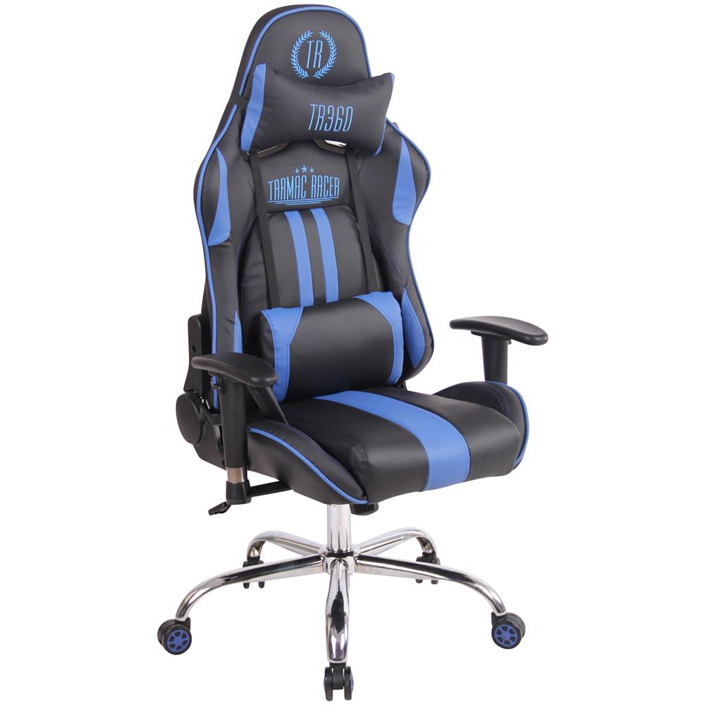 Sedia Ufficio Massaggiante E Riscaldata Limit XM in Similpelle I Poltrona Racing Scrivania Schienale Reclinabile I Poltrona Relax Gamer Nero / Blu - Foto 1