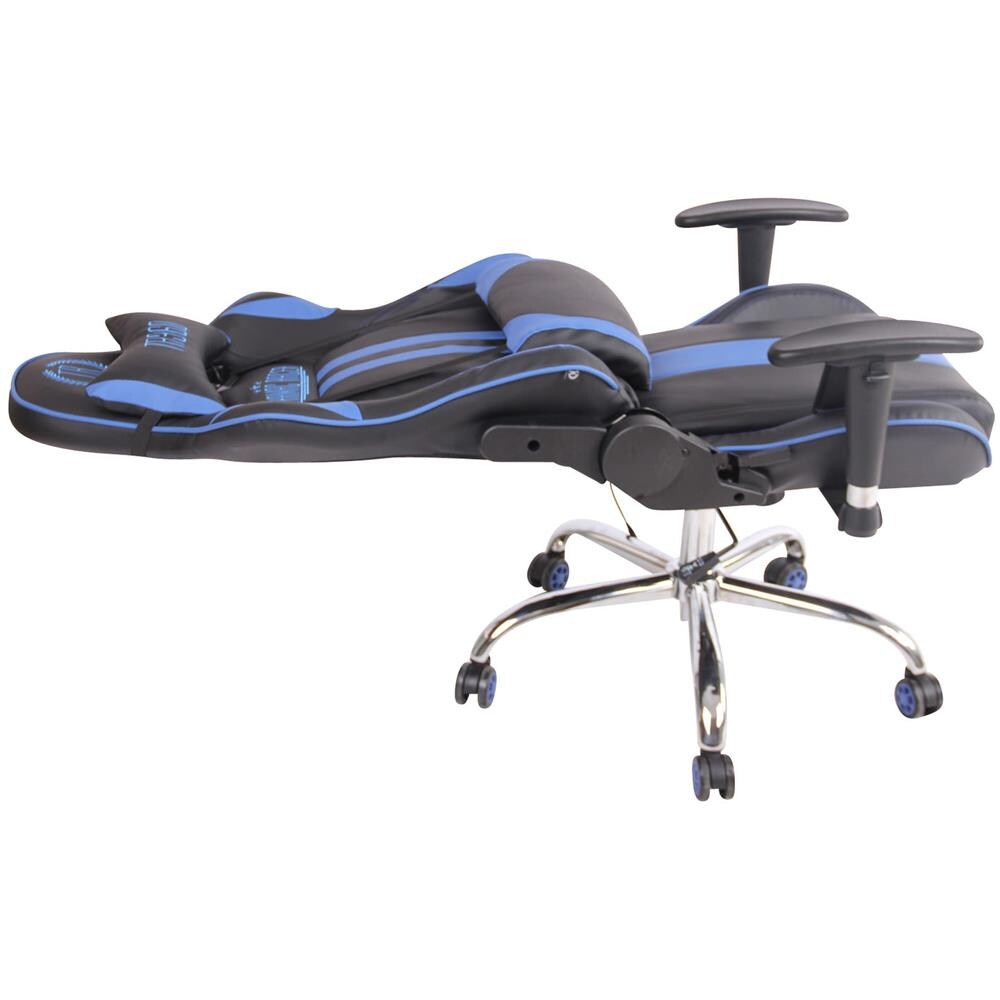 Sedia Ufficio Massaggiante E Riscaldata Limit XM in Similpelle I Poltrona Racing Scrivania Schienale Reclinabile I Poltrona Relax Gamer Nero / Blu - Foto 5