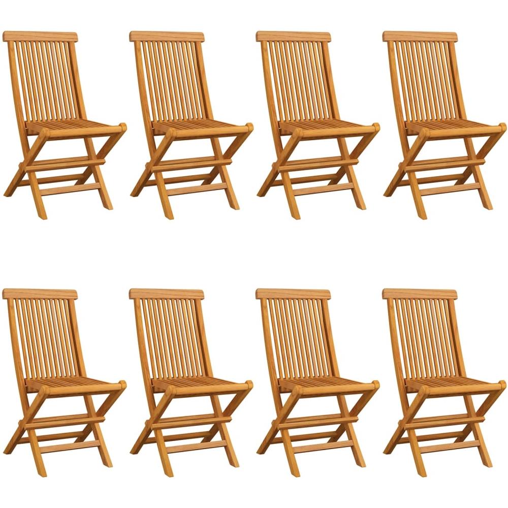 Sedie Da Giardino E Cuscini Bianco Crema 8 Pz Massello Di Teak - Foto 1