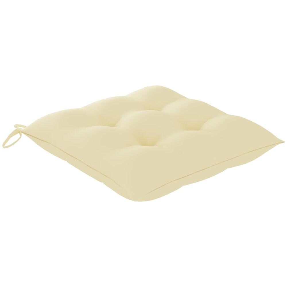 Sedie Da Giardino E Cuscini Bianco Crema 8 Pz Massello Di Teak - Foto 2