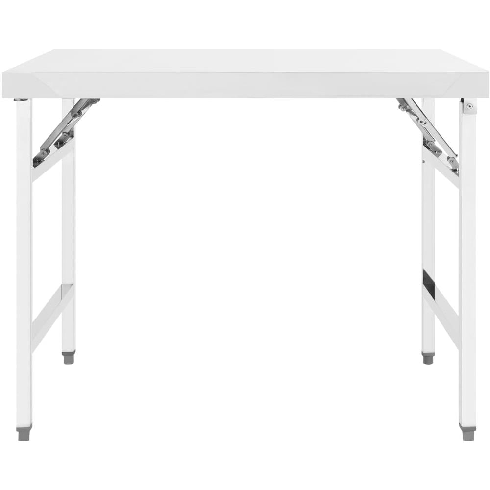 Tavolo da Lavoro Cucina Pieghevole 100x60x80 cm in Acciaio Inox - Foto 2
