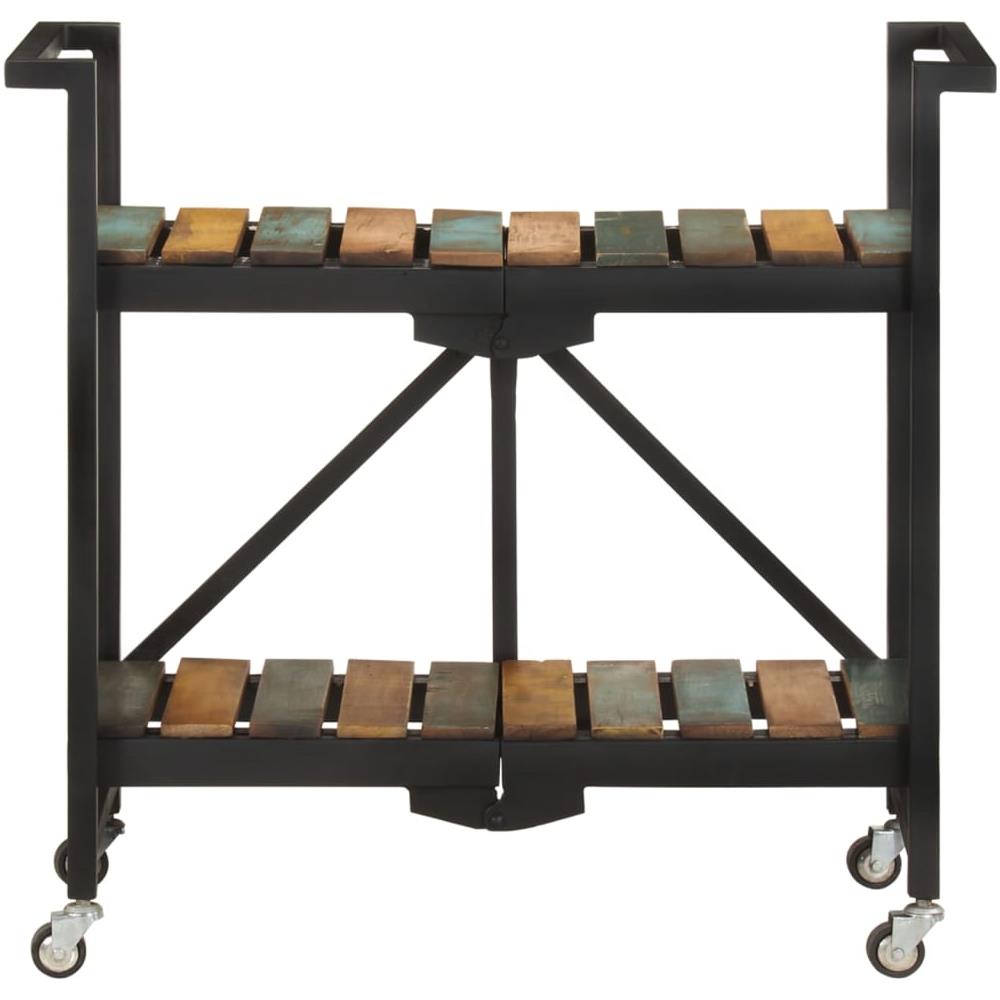 Carrello Da Cucina 87x36x81 Cm In Legno Massello Di Recupero - Foto 2