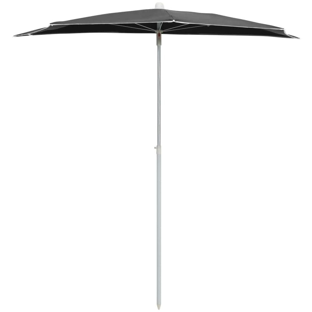 Ombrellone Semicircolare con Palo 180x90 cm Antracite - Foto 2