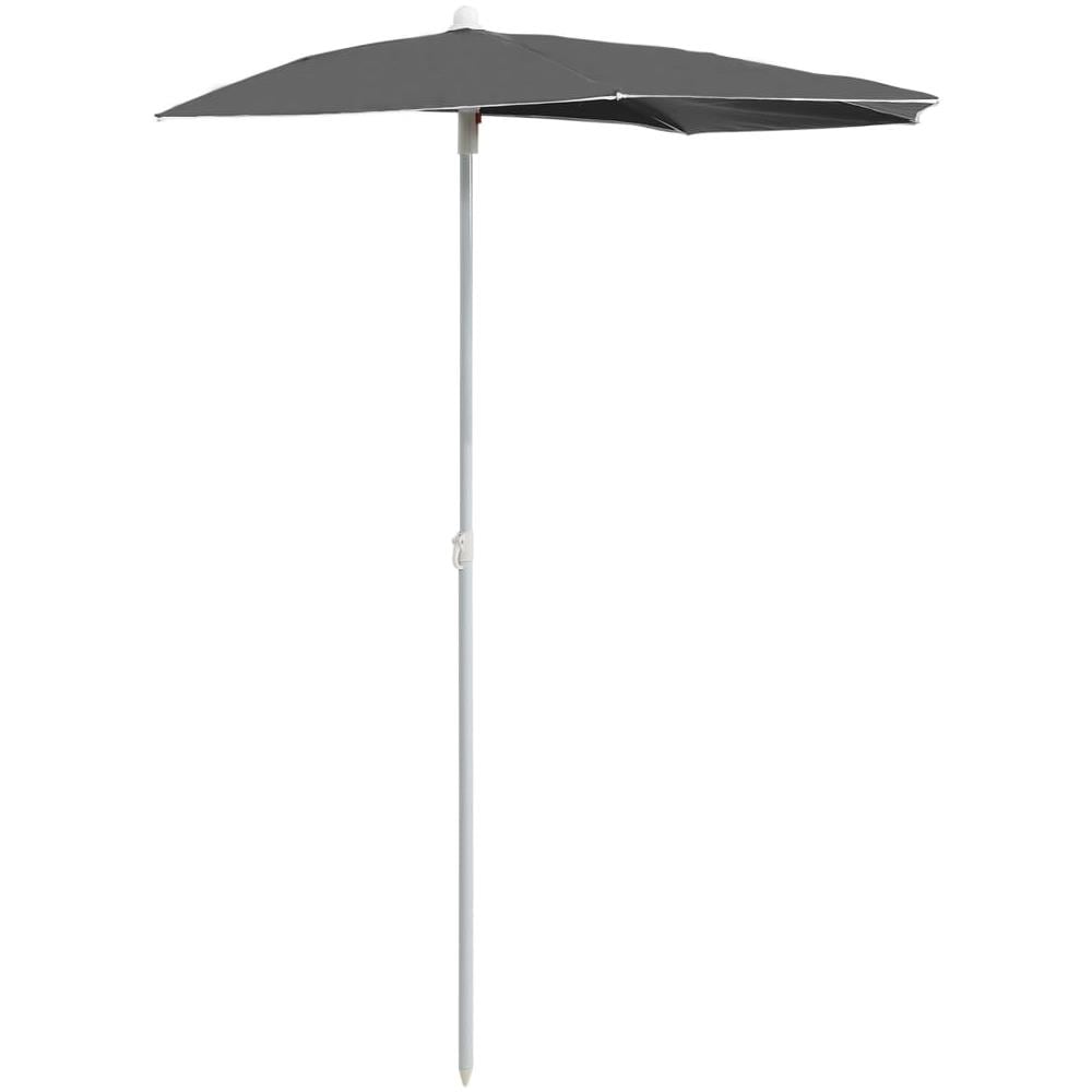 Ombrellone Semicircolare con Palo 180x90 cm Antracite - Foto 1