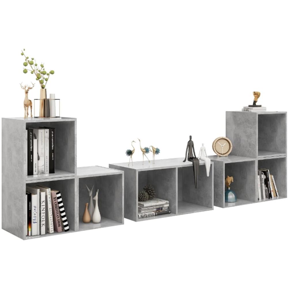 Set Mobile TV 6 pz Grigio Cemento in Legno Multistrato - Foto 2