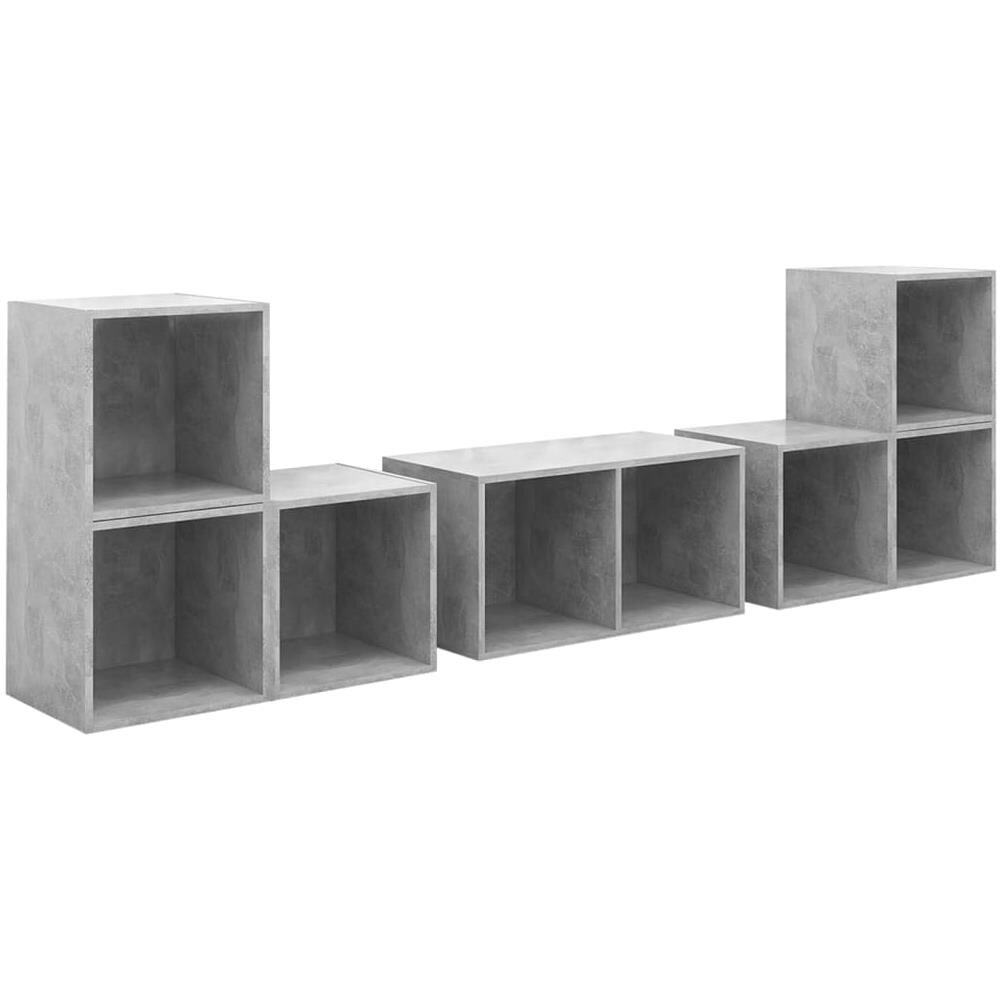 Set Mobile TV 6 pz Grigio Cemento in Legno Multistrato - Foto 1