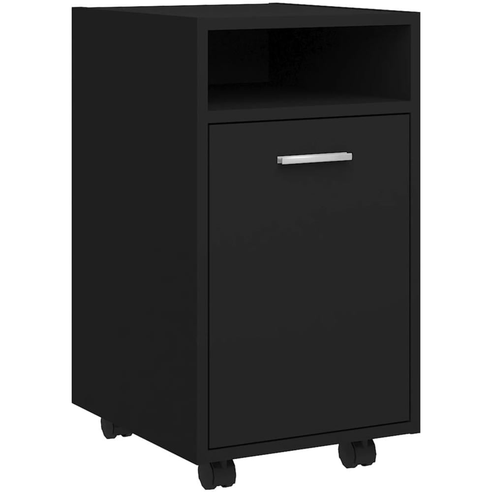 Credenza con Ruote Nera 33x38x60 cm in Legno Multistrato - Foto 2