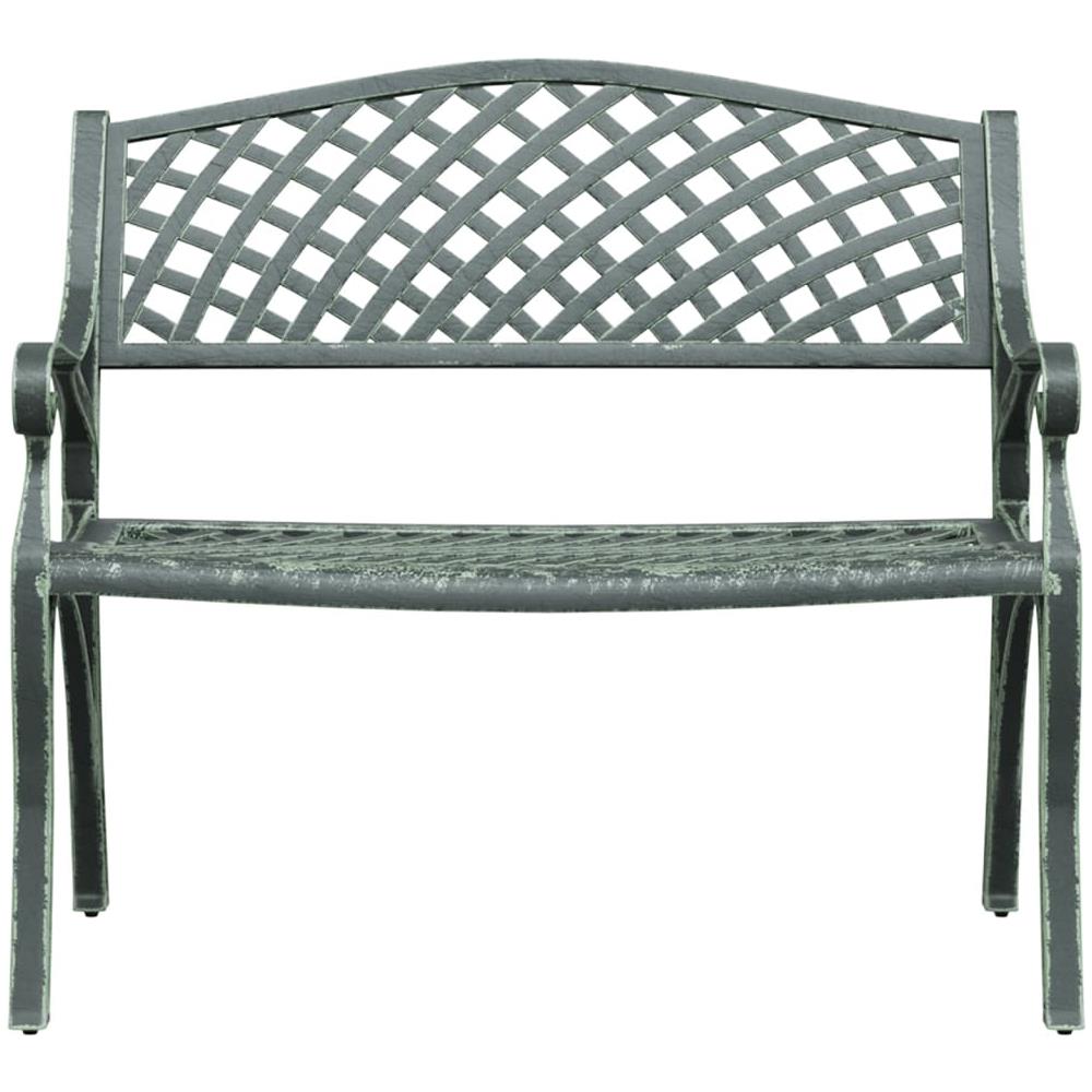 Panchina da Giardino 102 cm in Alluminio Pressofuso Verde - Foto 3