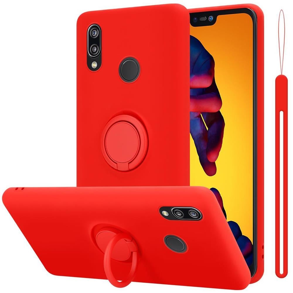 Cadorabo Custodia Compatibile Con Huawei P20 Lite In Liquid Rosso - Coperchio Protettivo In Silicone Tpu Flessibile Con Anello - Foto 1