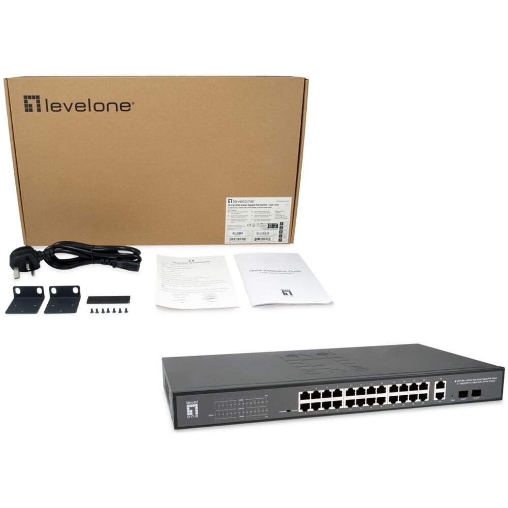 Switch PoE Gigabit Web Smart a 28 porte / 2 SFP uplink / 2 RJ45 uplink / 24 uscite PoE Colore Nero - Foto 5