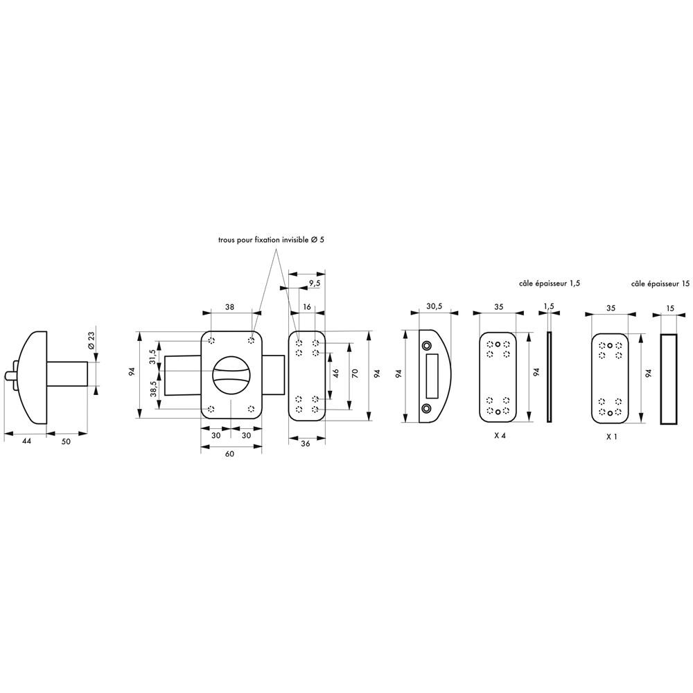 Serratura A Chiavistello Design 5 Per Porta D'ingresso, Cilindro 50mm, Acciaio, 3 Chiavi, Bianco - Thirard - Foto 2