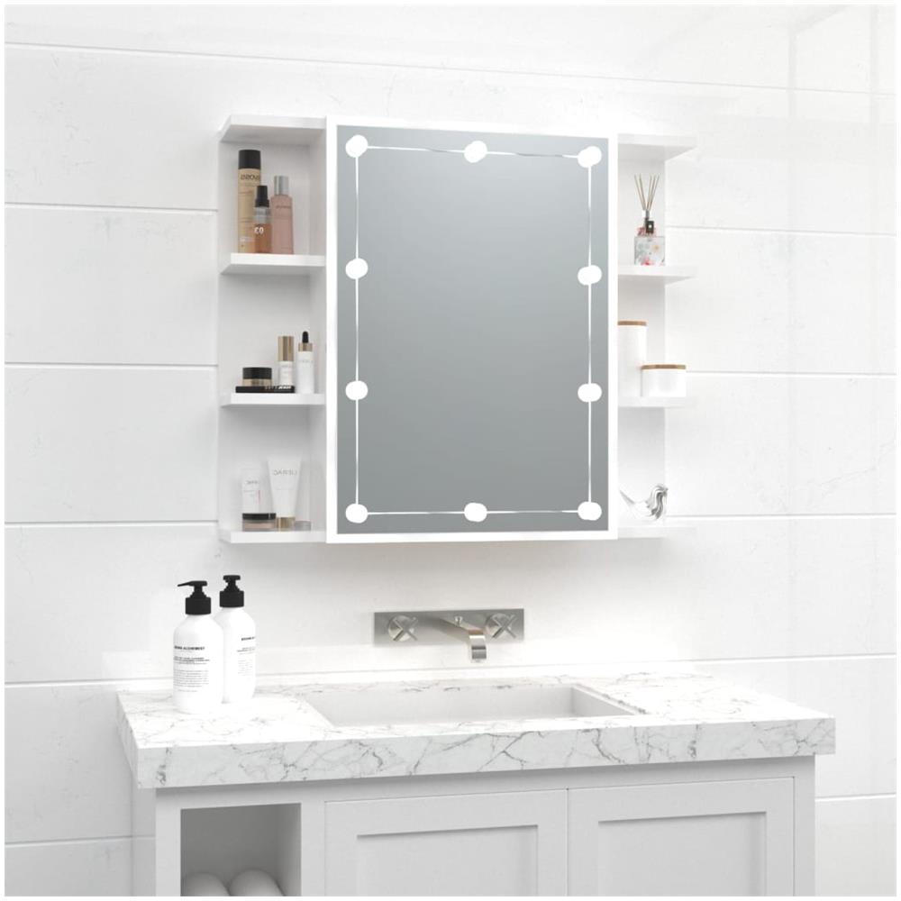 Mobile A Specchio Con Led Bianco Lucido 70x16,5x60 Cm - Foto 1