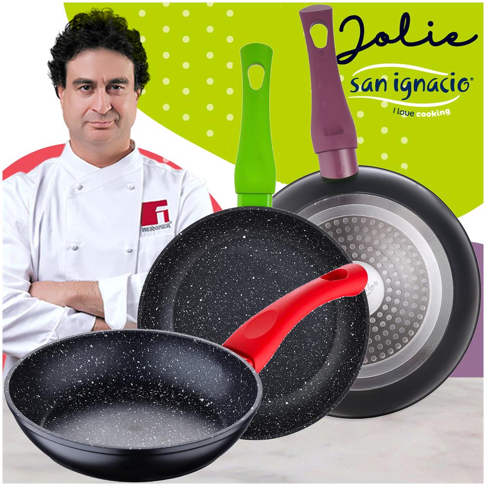 Set 12 Pezzi Cassel In Acciaio Inox Con Padella (18/22/26 Cm) Jolie In Alluminio Forgiato - Foto 2