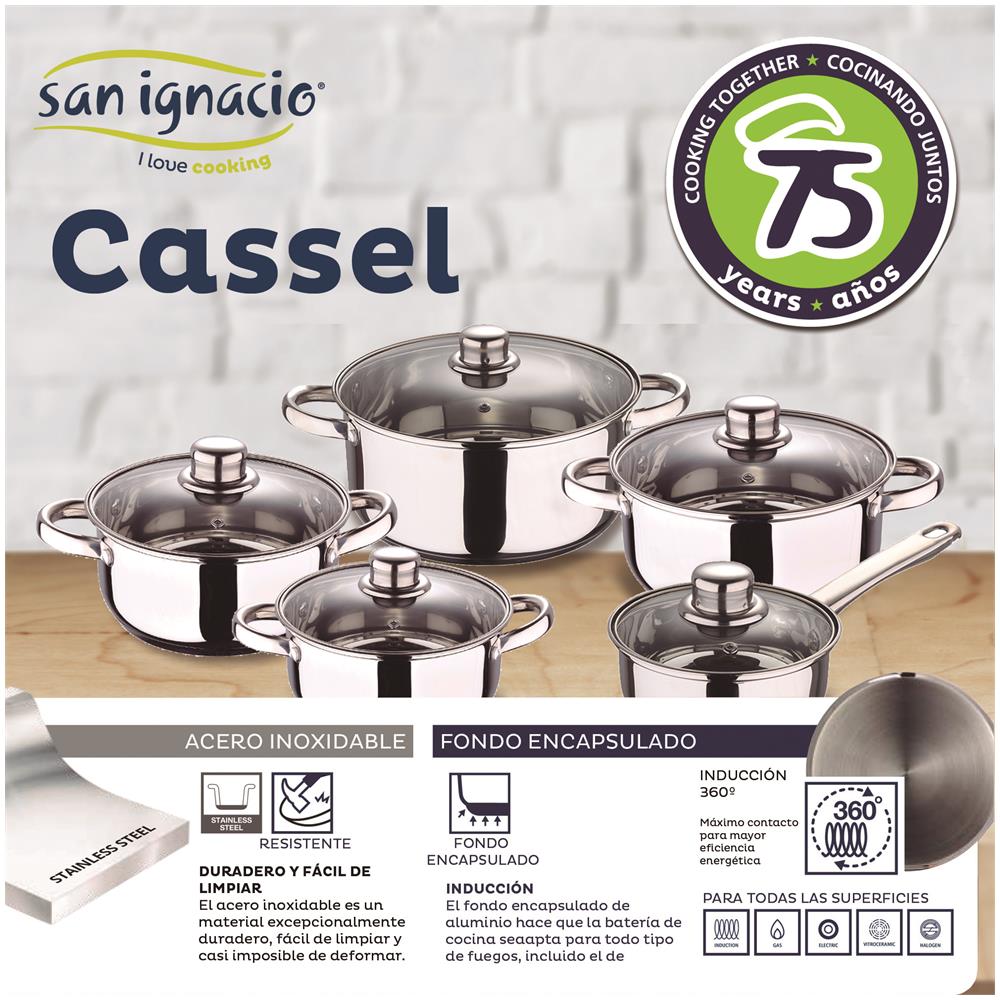 Set 12 Pezzi Cassel In Acciaio Inox Con Padella (18/22/26 Cm) Jolie In Alluminio Forgiato - Foto 1