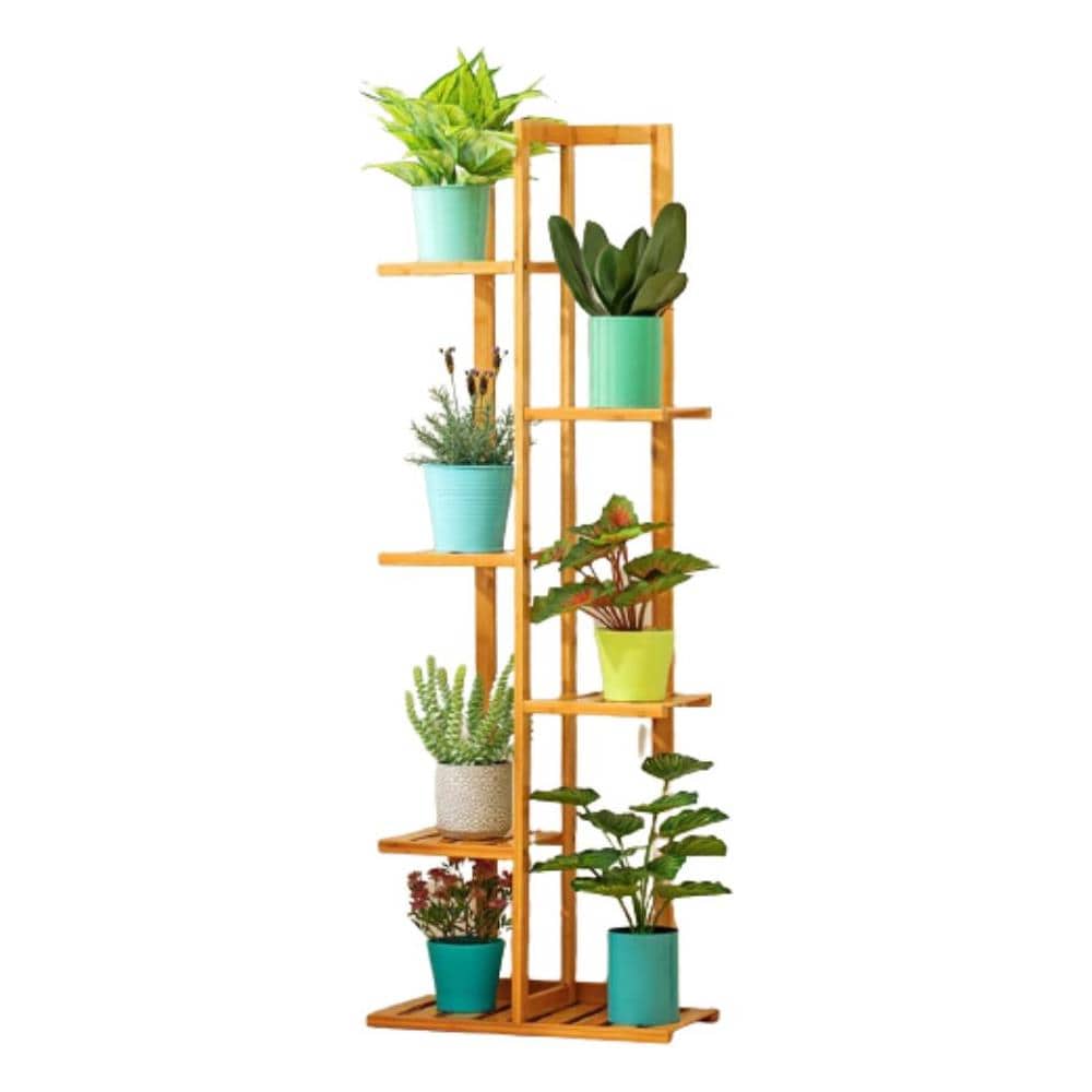 OKUOKA Sgabello Scaletta Pieghevole In Bambù – Multiuso Come Sedia, Scala, Fioriera, Scarpiera, Decorazione Domestica – Colore Naturale, Modello J10P