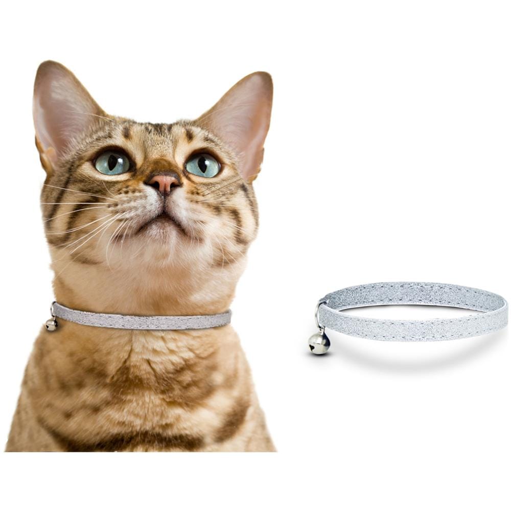 Set 2 Collare Cinturino Gatto Brillantinato Modello Lux Con Sonaglio - Foto 1
