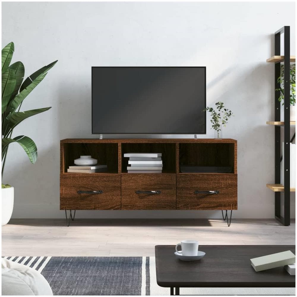 Mobile Tv Rovere Marrone 102x36x50 Cm In Legno Multistrato - Foto 1