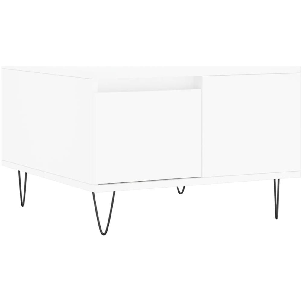 Tavolino Da Salotto Bianco 55x55x36,5 Cm In Legno Multistrato - Foto 2