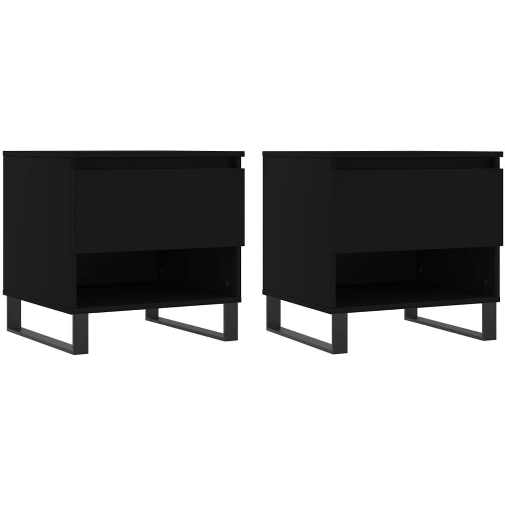 Tavolini Da Salotto 2 Pz Neri 50x46x50 Cm In Legno Multistrato - Foto 2