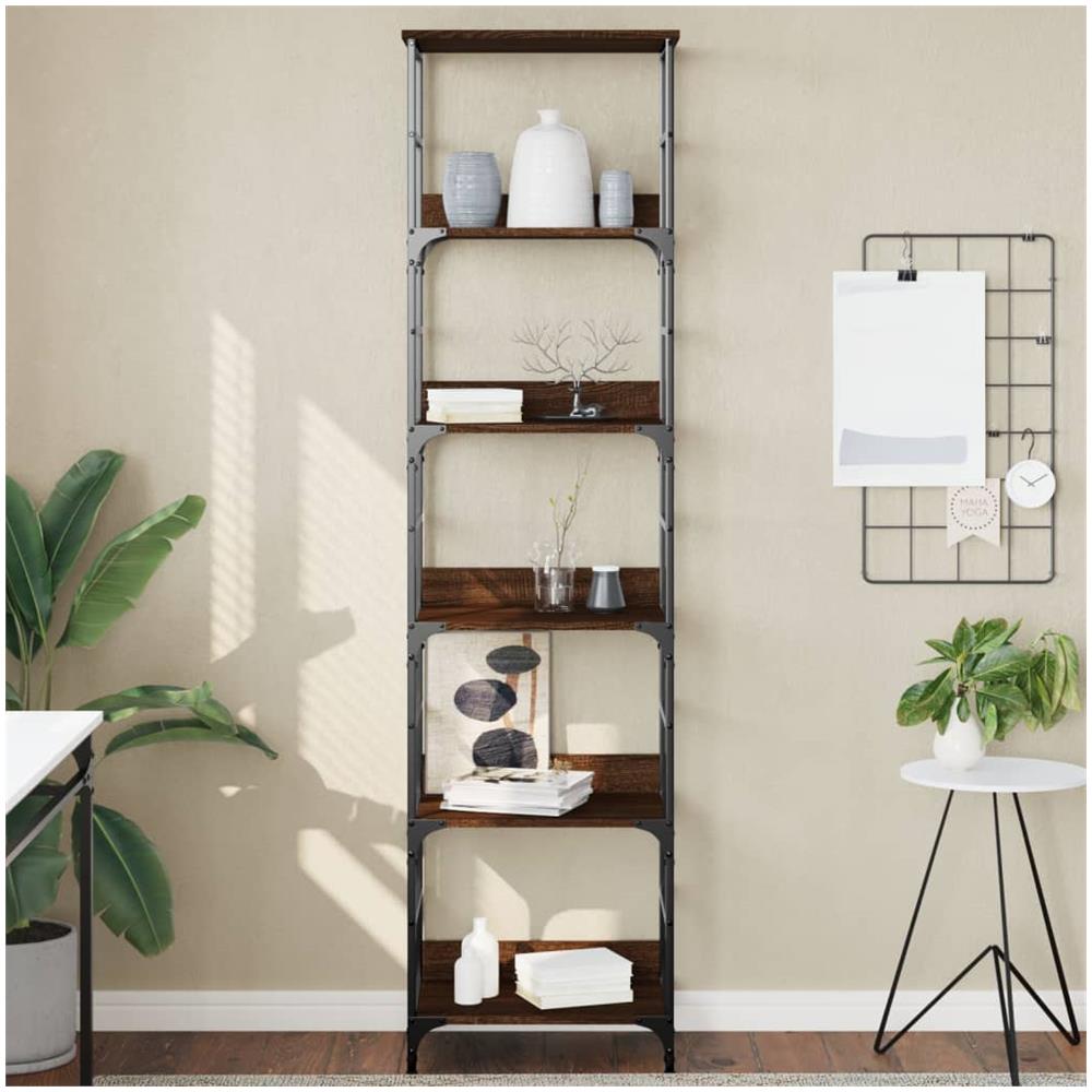 Libreria Rovere Marrone 50x33x188,5 Cm In Legno Multistrato - Foto 1