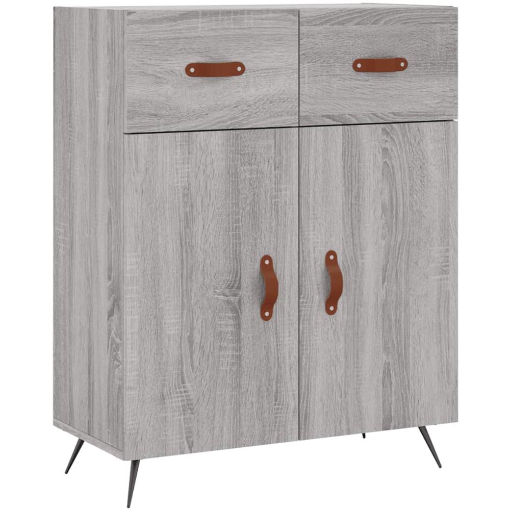 Credenza Grigio Sonoma 69,5x34x90 Cm In Legno Multistrato - Foto 2
