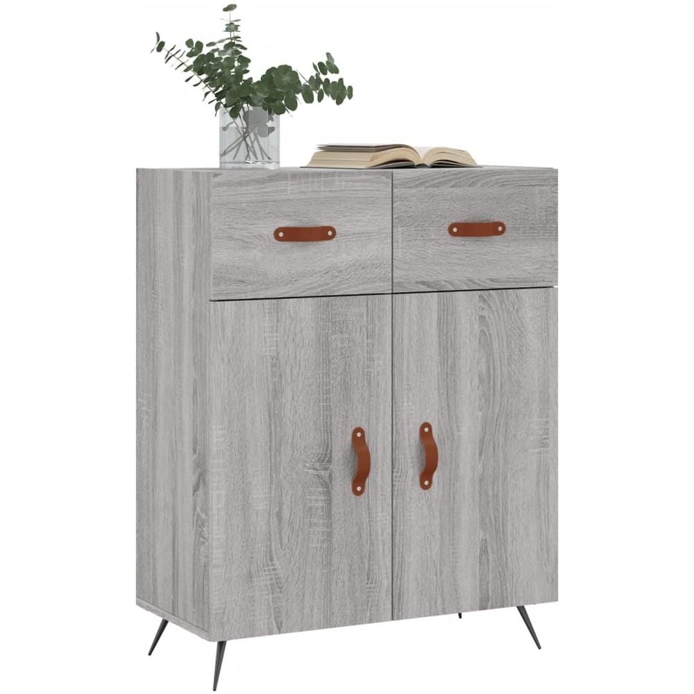 Credenza Grigio Sonoma 69,5x34x90 Cm In Legno Multistrato - Foto 3