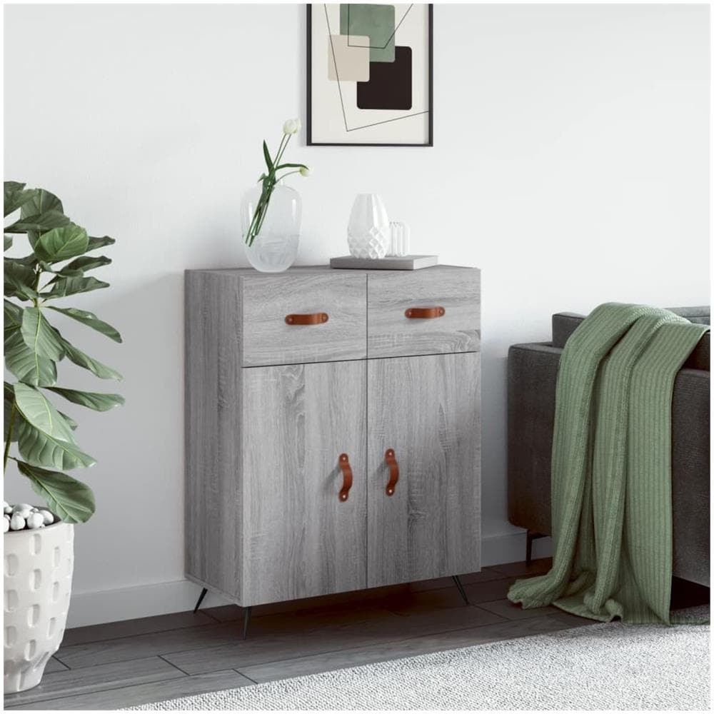 Credenza Grigio Sonoma 69,5x34x90 Cm In Legno Multistrato - Foto 1