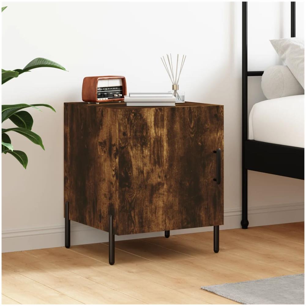 Comodino Rovere Fumo 40x40x50 Cm In Legno Multistrato - Foto 1