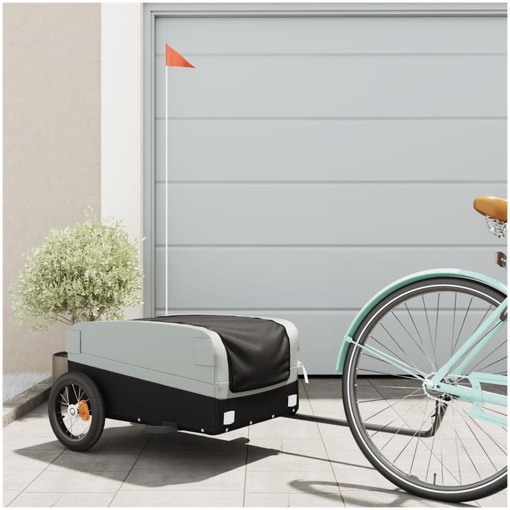 Rimorchio Da Bici Da Carico Nero E Grigio 30 Kg In Ferro - Foto 1