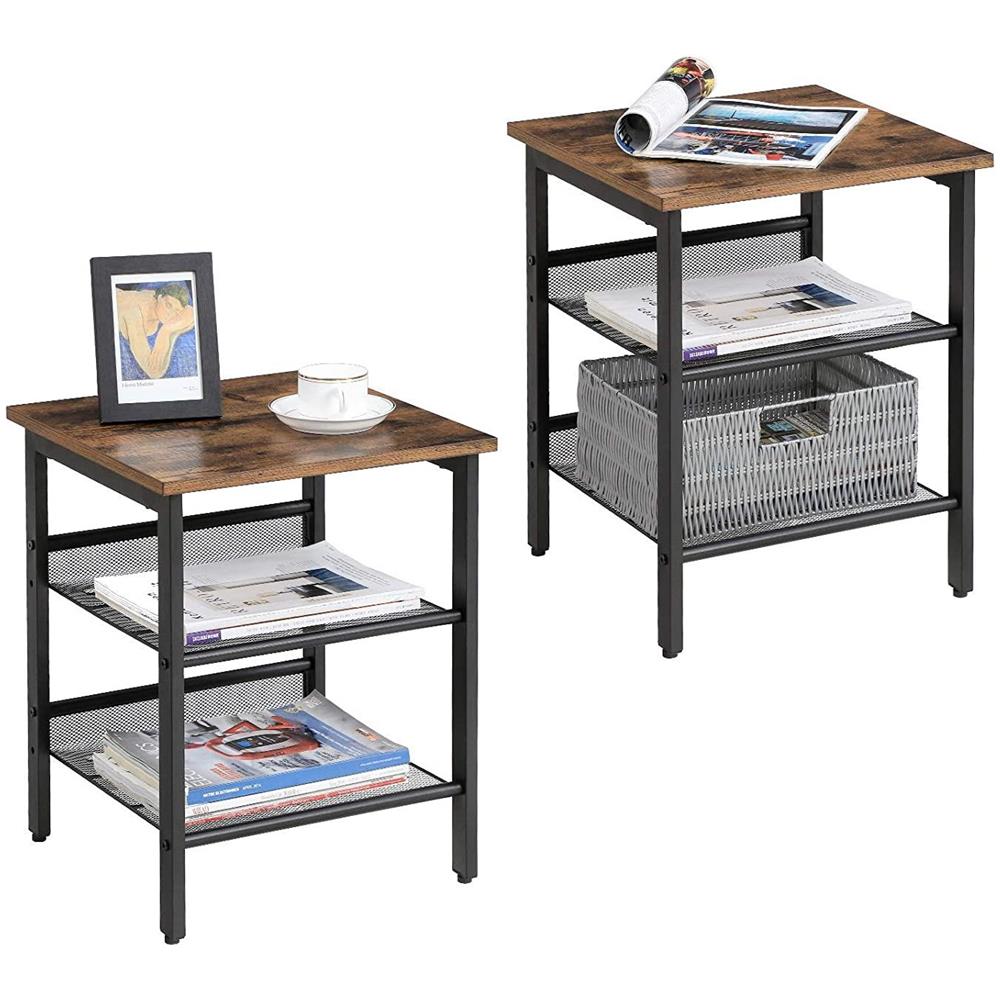 Set di 2 tavolini da caffè e comodini rustici - Foto 2