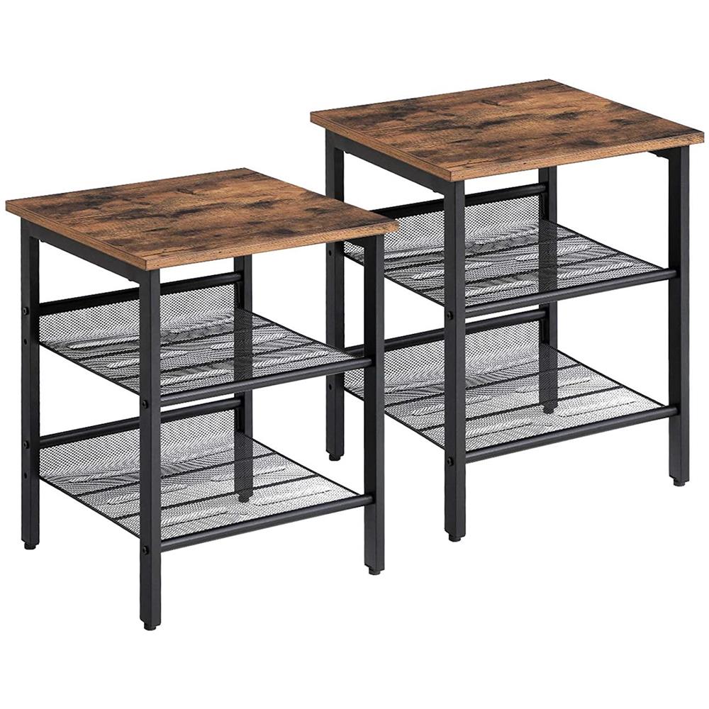 Set di 2 tavolini da caffè e comodini rustici - Foto 1