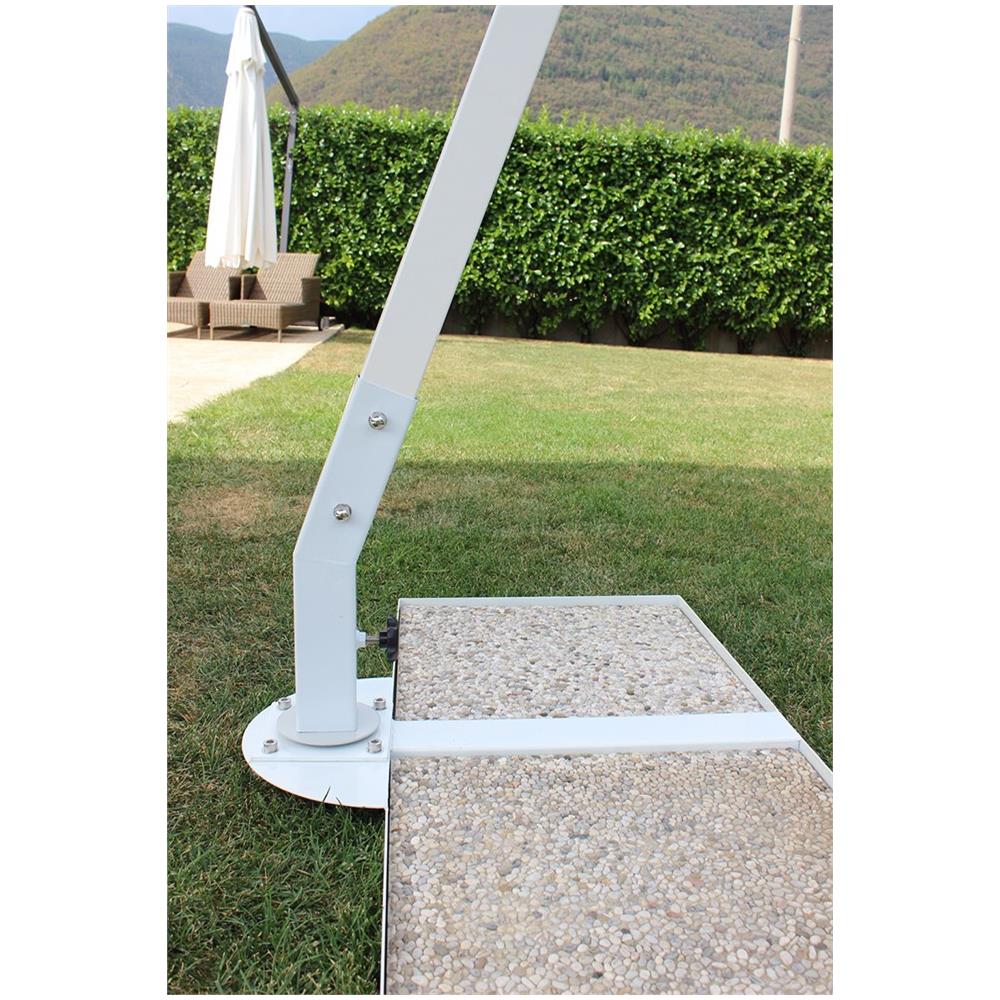 Ombrellone 3 X 3 Palo Laterale In Alluminio Per Esterno Giardino, Ristorante, Gelateria Bar Hotel Albergo - Foto 3