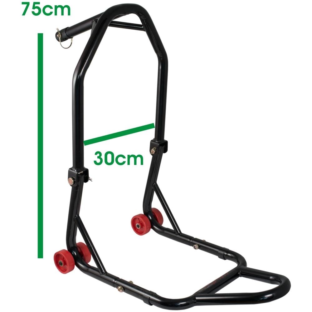 Cavalletto Alza Moto Anteriore Canotto Sterzo Nero 4 Ruote 5 Perni Inclusi 123 - Foto 2