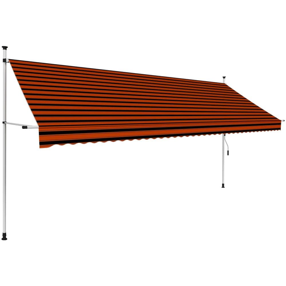 Tenda da Sole Retrattile Manuale 400 cm Arancione e Marrone - Foto 1
