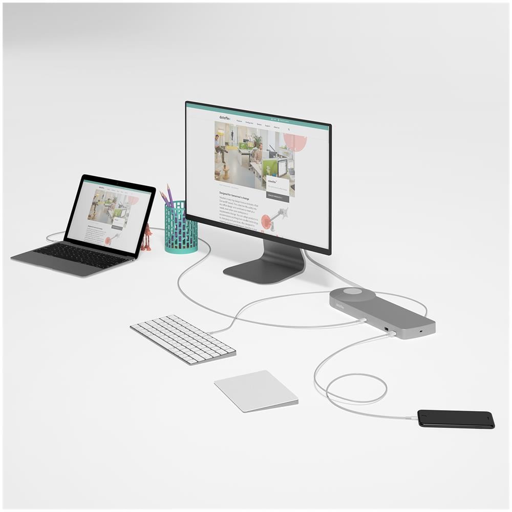 Viewlite link docking station USB-C EUR - scrivania 812 Colore Argento / Bianco - Foto 2