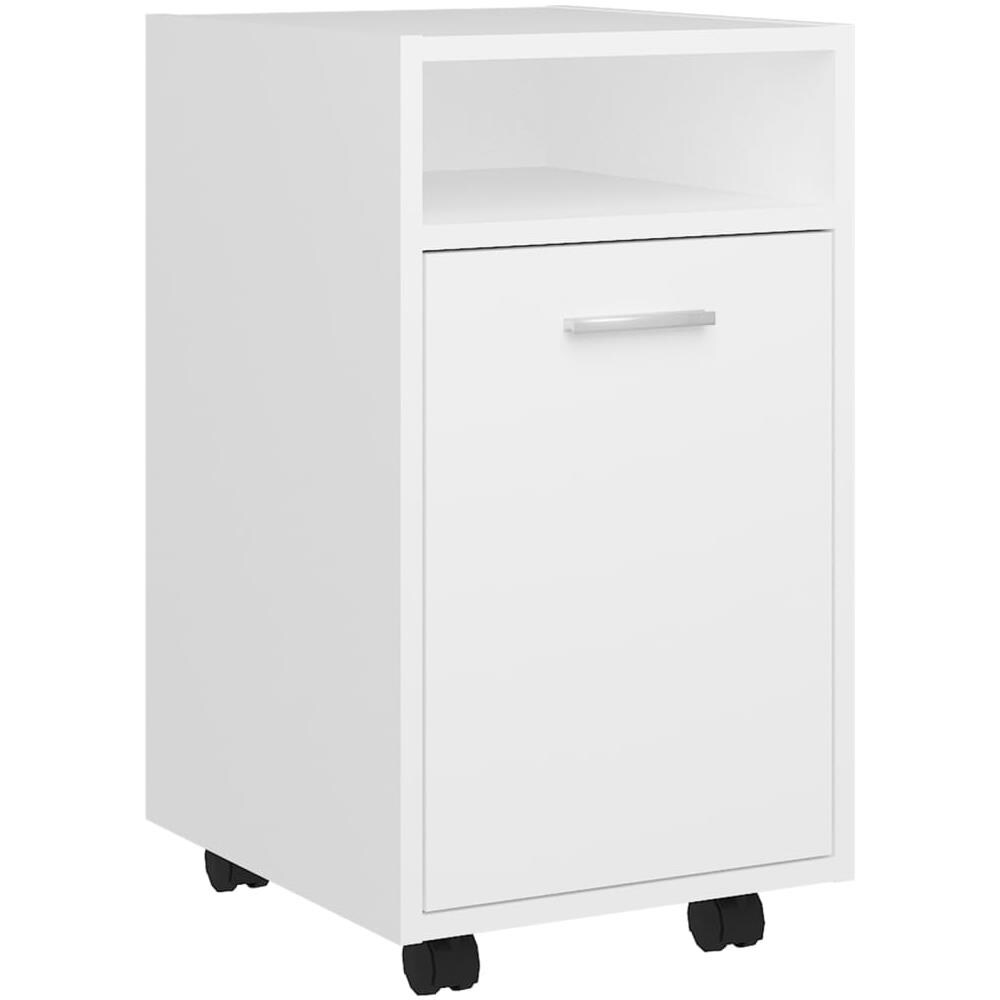 Credenza con Ruote Bianca 33x38x60 cm in Legno Multistrato - Foto 2