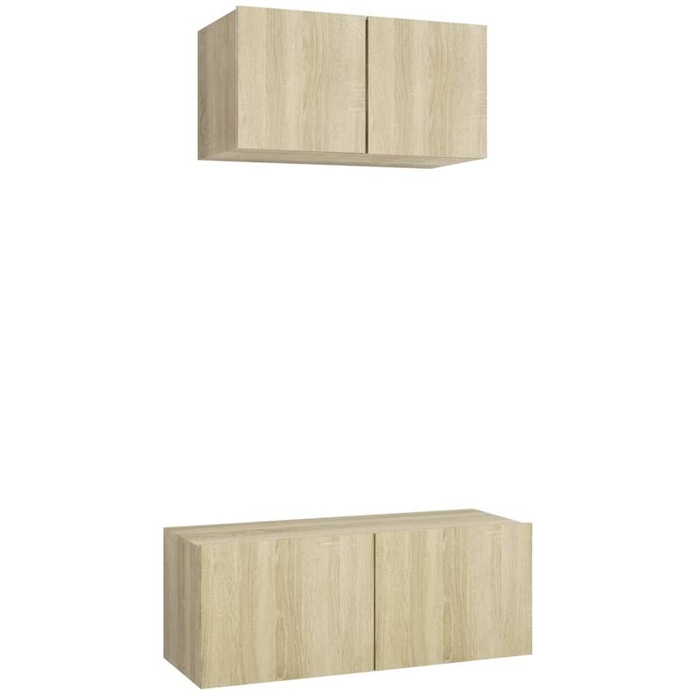 Set di Mobili Porta TV 2 pz Rovere Sonoma in Legno Multistrato - Foto 1