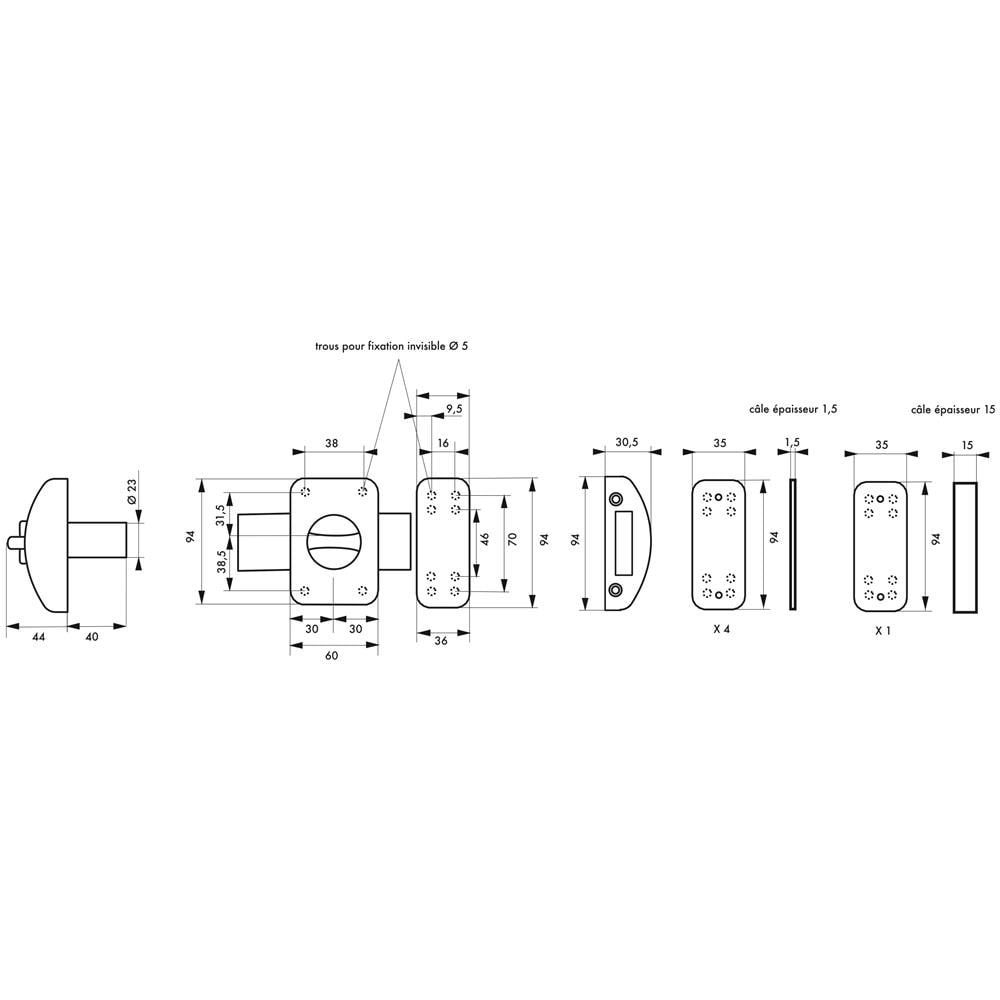 Serratura A Chiavistello Design 5 Per Porta D'ingresso, Cilindro 40mm, Acciaio, 3 Chiavi, Bianco - Thirard - Foto 2