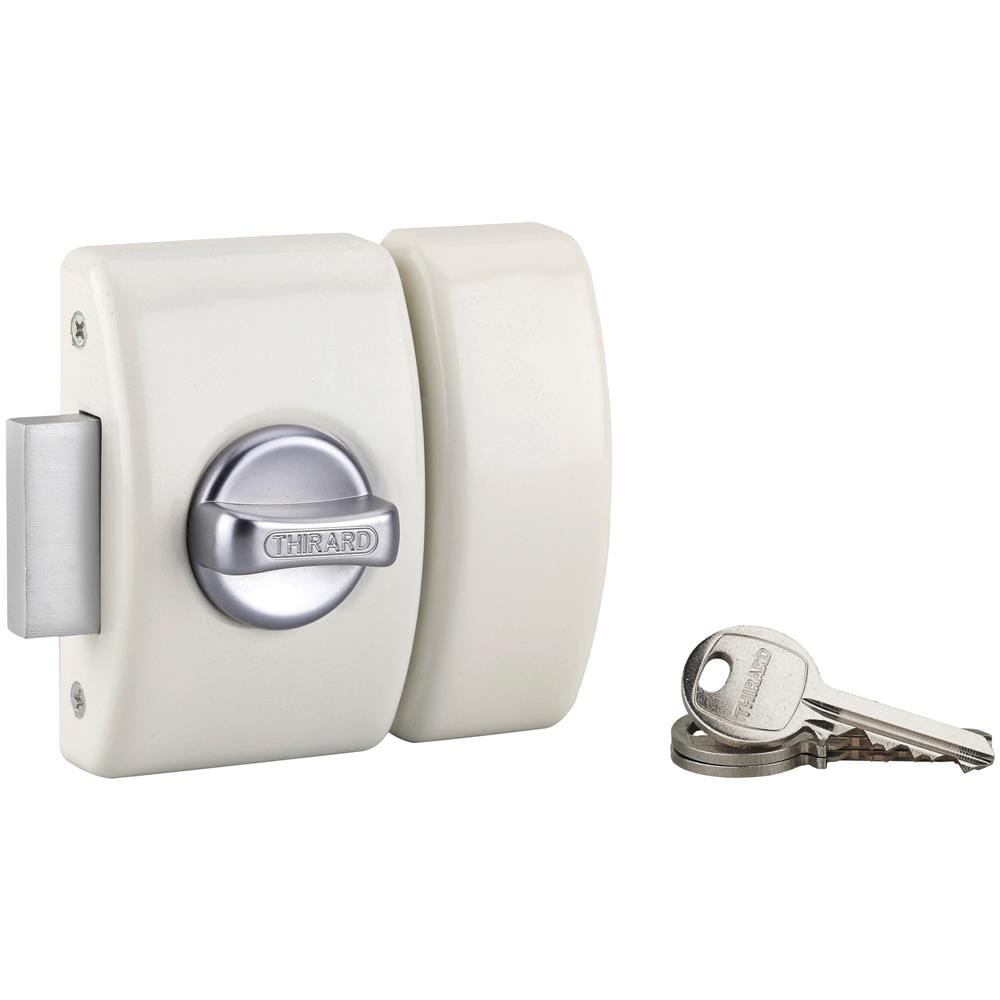 Serratura A Chiavistello Design 5 Per Porta D'ingresso, Cilindro 40mm, Acciaio, 3 Chiavi, Bianco - Thirard - Foto 1