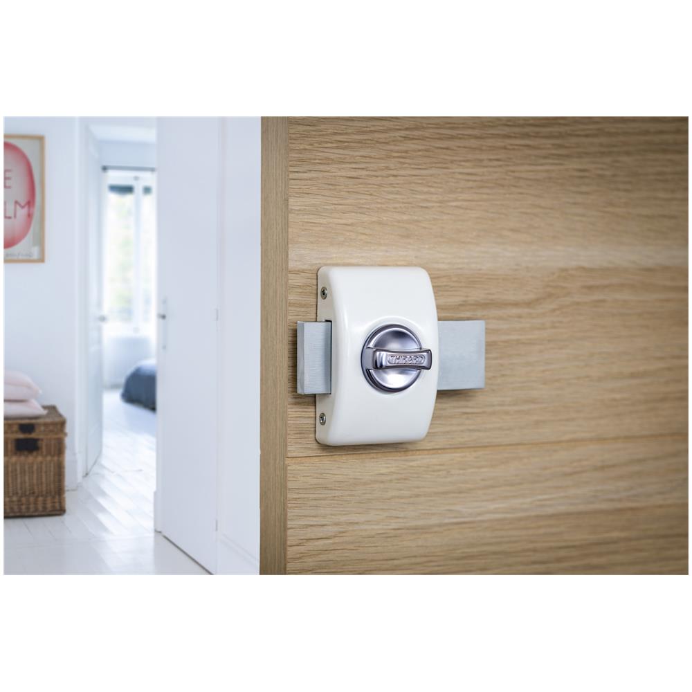 Serratura A Chiavistello Design 5 Per Porta D'ingresso, Cilindro 40mm, Acciaio, 3 Chiavi, Bianco - Thirard - Foto 4