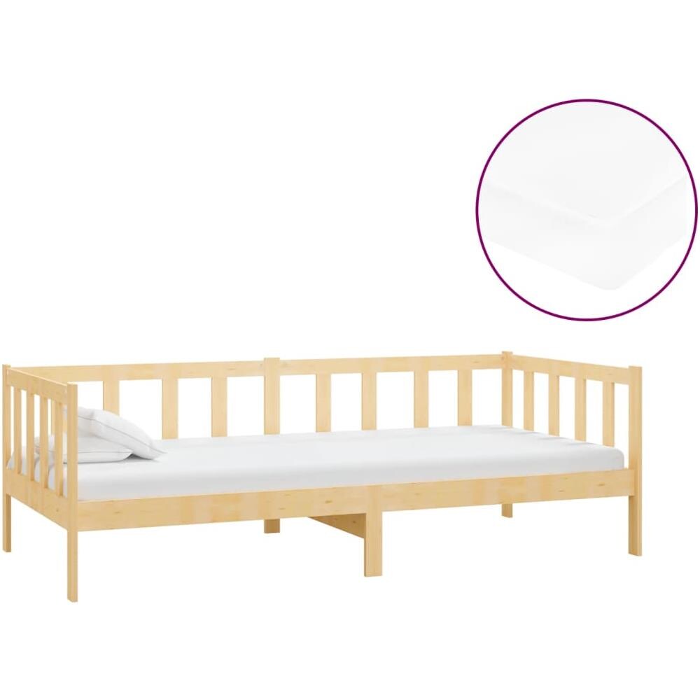 Divano Letto con Materasso 90x200 cm Legno Massello di Pino - Foto 2