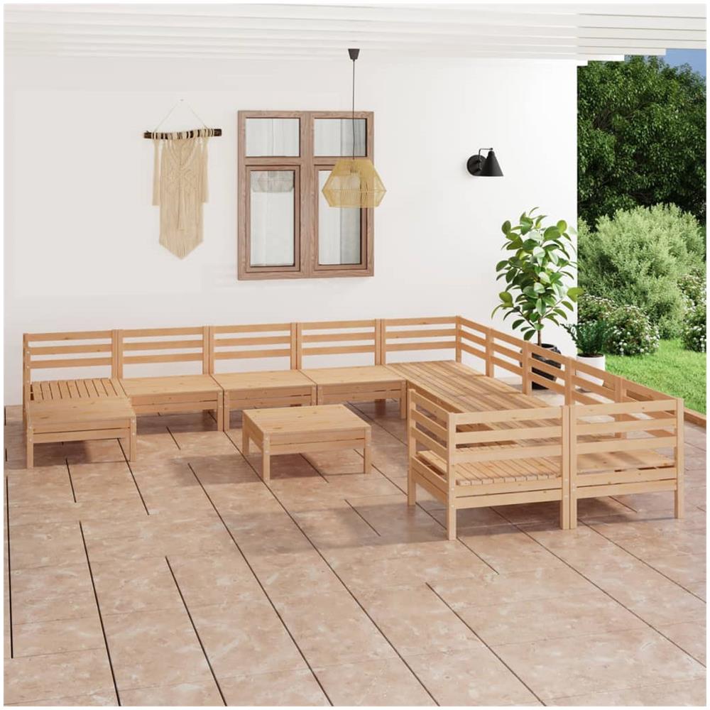 Set Salotto da Giardino 12 pz in Legno Massello di Pino - Foto 1