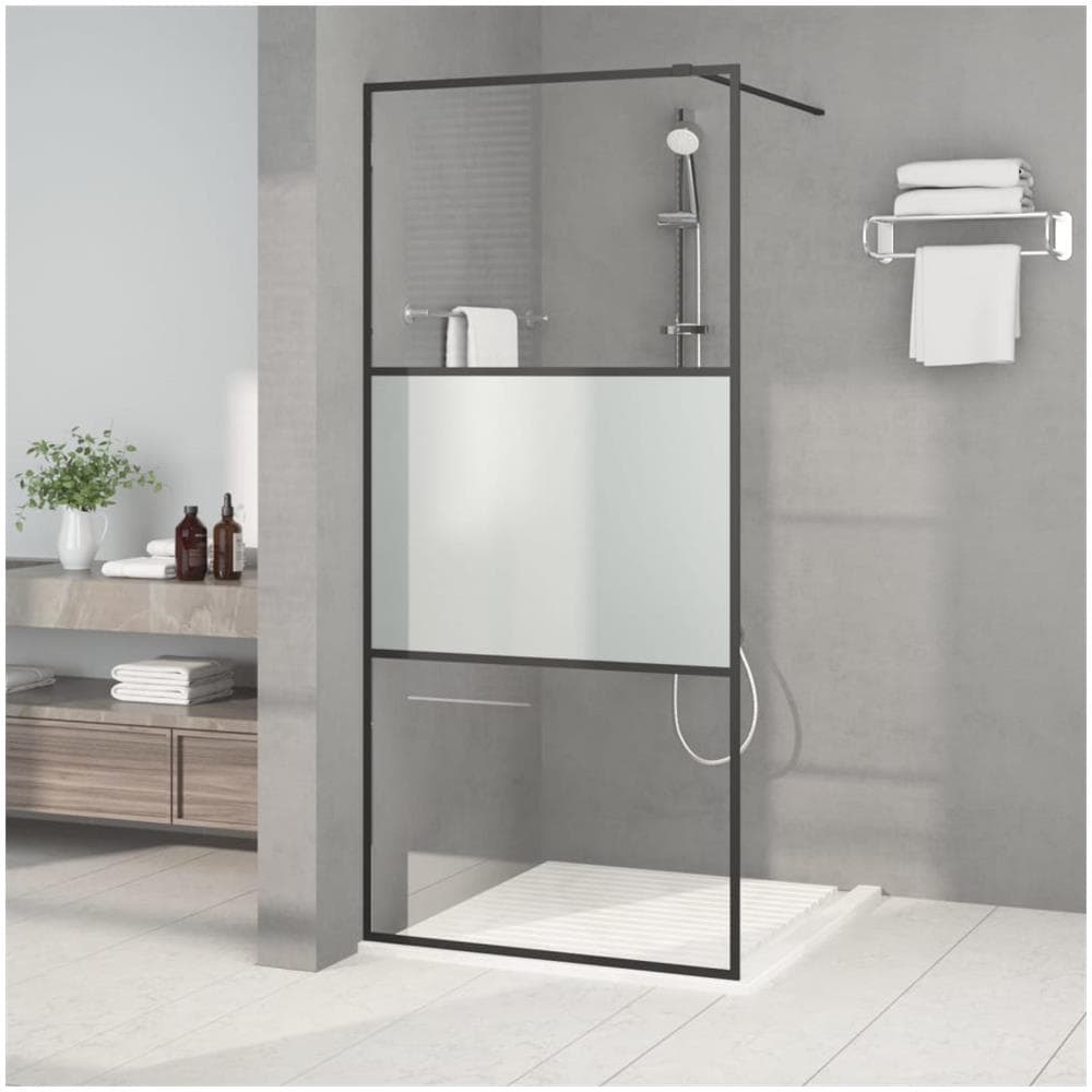 Parete Doccia Walk In 90x195 Cm Vetro Semi Smerigliato Esg - Foto 1