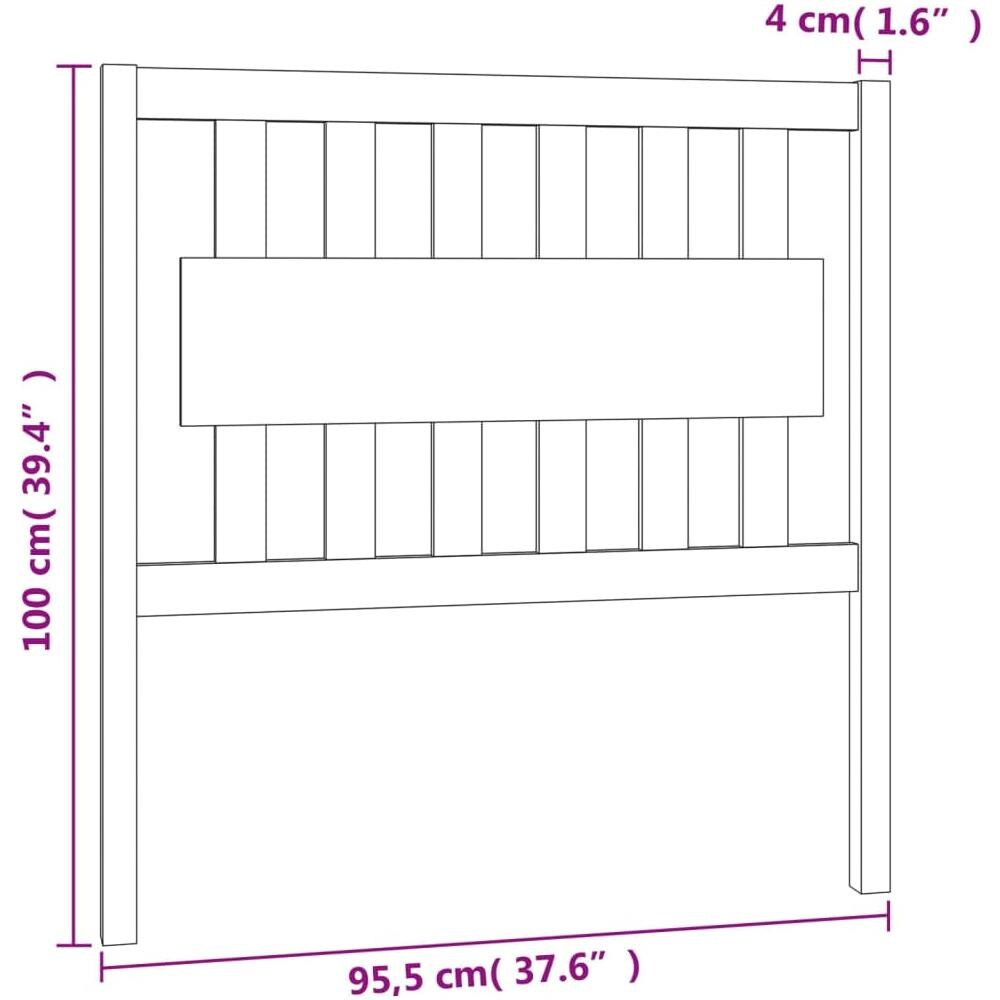 Testiera Per Letto 95,5x4x100 Cm In Legno Massello Di Pino - Foto 2